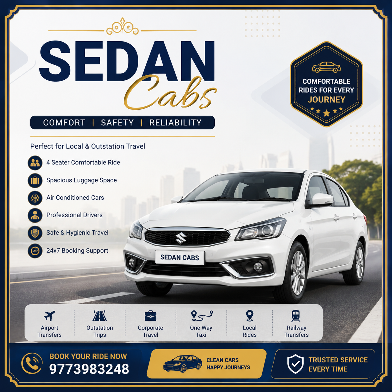 Sedan Cabs on Rent