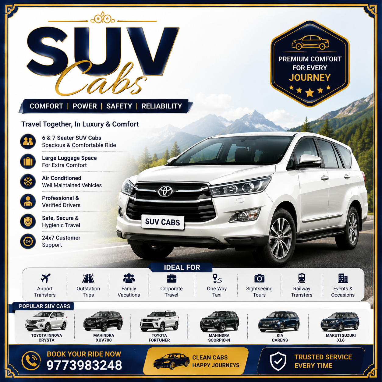 SUV Cab on rent