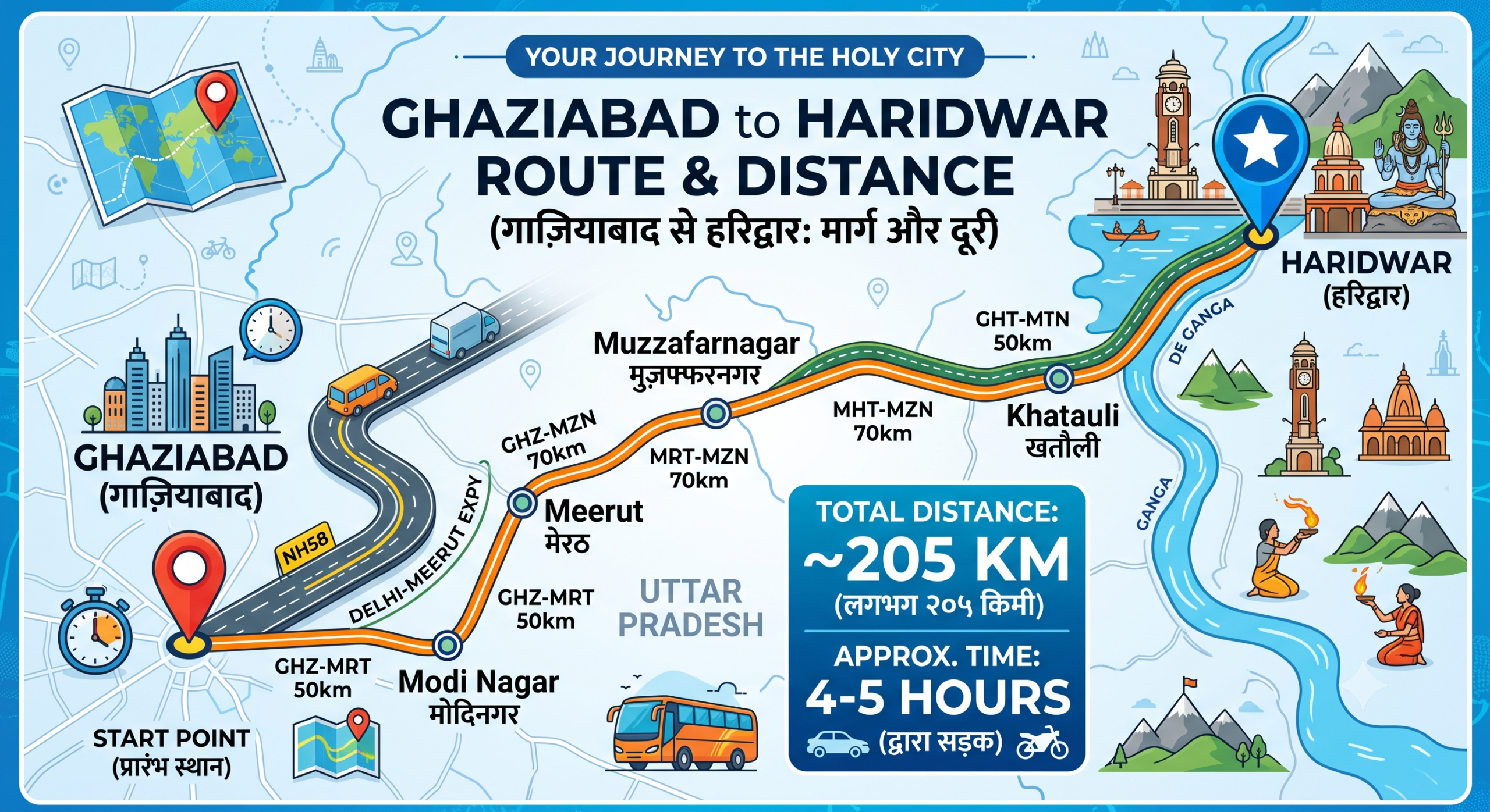 Route Graphic Ghaziabad to Haridwar